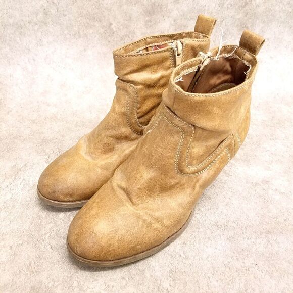 Pink & Pepper Womens Size 8 Brown Side Zip 2" Heels Ankle Boots Booties - Picture 5 of 11